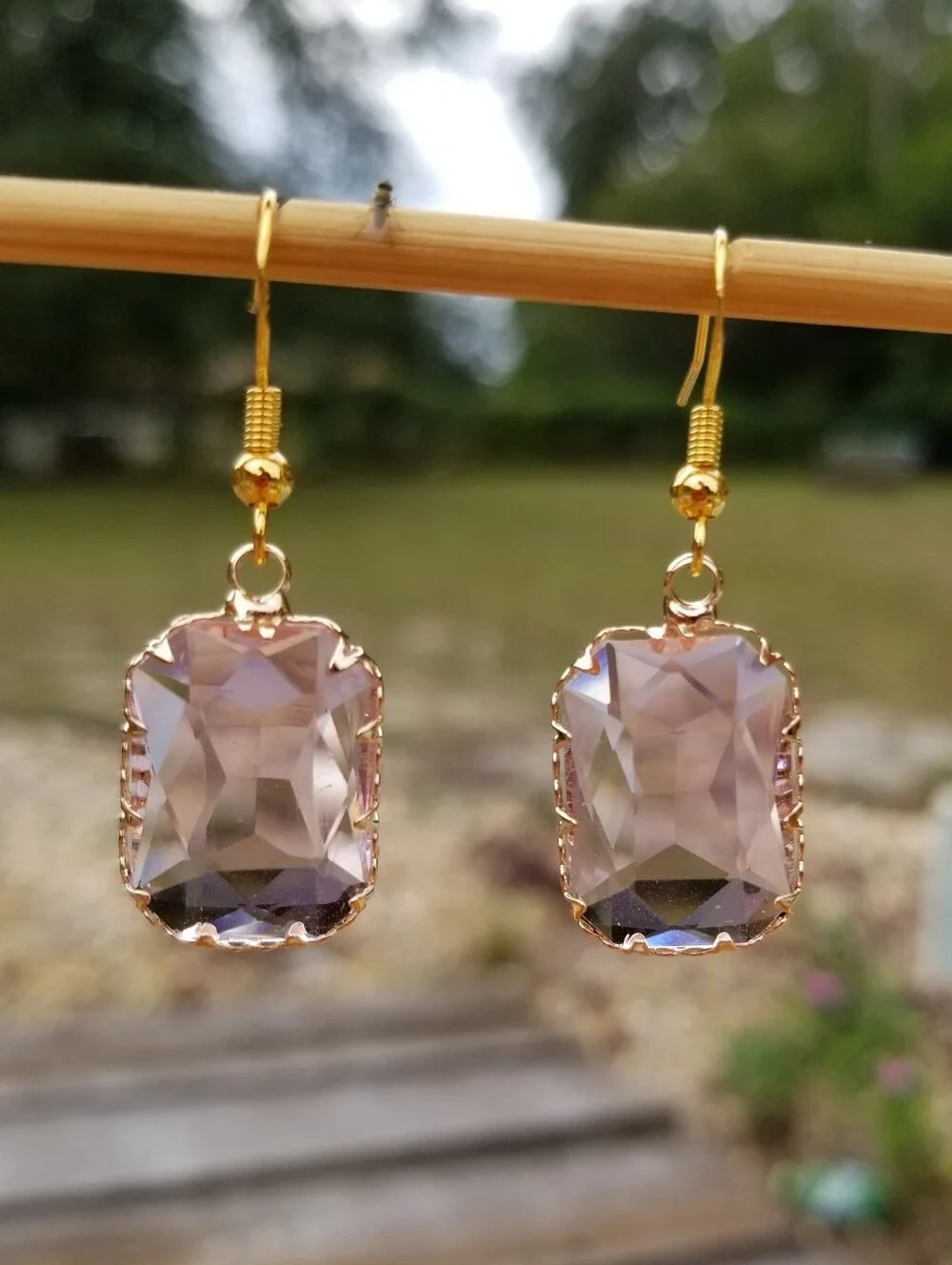 14k Gold Pink Tourmaline Dangle Earrings, Pink Tourmaline Jewelry, Pink Stones